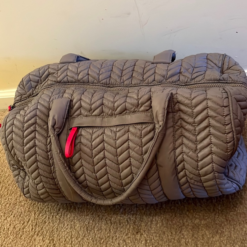 Steve Madden Grey Quilted Overnight, Gym or Carry-On Bag